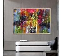 LSYALUCK Tableaux sur toile modernes, impressions d'art abstrait coloré, pour la décoration du salon 30x52cm/12x20 pouces cadre intérieur