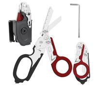 Lsydgn Ciseaux de Sauvetage Pliants Six en un,Pliants en Acier Inoxydable,Ciseaux a Traumatologie,Adaptés a un Usage Professionnel ou au Camping en Plein Air