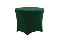 LSYHHXC Décoration de Mariage Ronde en élasthanne, Nappe Extensible, Housse Table ajustée, élastique, fête d'anniversaire, Vacances, hôtel(Dark Green,5FT 152cm Round)
