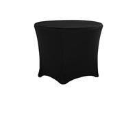 LSYHHXC Décoration de Mariage Ronde en élasthanne, Nappe Extensible, Housse Table ajustée, élastique, fête d'anniversaire, Vacances, hôtel(Black,5FT 152cm Round)