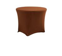 LSYHHXC Décoration de Mariage Ronde en élasthanne, Nappe Extensible, Housse Table ajustée, élastique, fête d'anniversaire, Vacances, hôtel(Brown,5FT 152cm Round)