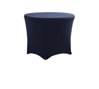 LSYHHXC Décoration de Mariage Ronde en élasthanne, Nappe Extensible, Housse Table ajustée, élastique, fête d'anniversaire, Vacances, hôtel(Deep Blue,4FT 121cm Round)