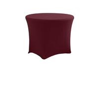 LSYHHXC Décoration de Mariage Ronde en élasthanne, Nappe Extensible, Housse Table ajustée, élastique, fête d'anniversaire, Vacances, hôtel(Burgandy,4FT 121cm Round)