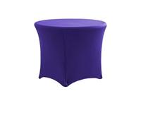 LSYHHXC Décoration de Mariage Ronde en élasthanne, Nappe Extensible, Housse Table ajustée, élastique, fête d'anniversaire, Vacances, hôtel(Purple,5FT 152cm Round)