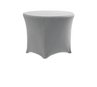 LSYHHXC Décoration de Mariage Ronde en élasthanne, Nappe Extensible, Housse Table ajustée, élastique, fête d'anniversaire, Vacances, hôtel(Silver Grey,6FT 183.0CM Round)