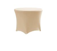 LSYHHXC Décoration de Mariage Ronde en élasthanne, Nappe Extensible, Housse Table ajustée, élastique, fête d'anniversaire, Vacances, hôtel(Champagne,6FT 183.0CM Round)