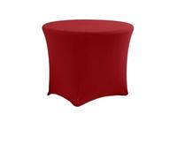 LSYHHXC Décoration de Mariage Ronde en élasthanne, Nappe Extensible, Housse Table ajustée, élastique, fête d'anniversaire, Vacances, hôtel(Dark Red,4FT 121cm Round)