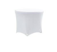LSYHHXC Décoration de Mariage Ronde en élasthanne, Nappe Extensible, Housse Table ajustée, élastique, fête d'anniversaire, Vacances, hôtel(White,4FT 121cm Round)