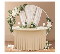 LSYHHXC Housse de Table Ronde en élasthanne for Mariage, Infroissable, Extensible, avec Jupe à Volants, for fête et Banquet(Champagne,6FT 183x78cm)