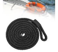 LSYHHXC Lignes D’Amarrage Ligne de défense de Bateau Accessoires de Bateau Ponton universels avec extrémité fouettée à œillet 3/8" 6,56 pi Ligne de Quai Amarrage Corde Marine Attache de Quai(Black)