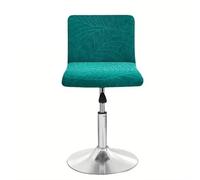 LSYHHXC Lot de 2 Housses de Chaise de Bar en Jacquard Extensible, résistantes à l'eau, à Texture de Feuille, en élasthanne, lavables, Douces et Amovibles, à Dossier Court 44(Blackish Green)