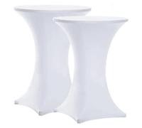 LSYHHXC Lot de 2 Housses Table Rondes Hautes en élasthanne 80 cm, Blanches et Noires, 81 x 109, Extensibles ajustées(White,60cm x 110cm H)