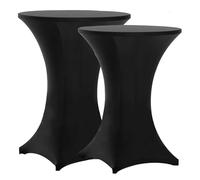LSYHHXC Lot de 2 Housses Table Rondes Hautes en élasthanne 80 cm, Blanches et Noires, 81 x 109, Extensibles ajustées(Black,60cm x 110cm H)