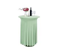 LSYHHXC Lot de 2 nappes Rondes en élasthanne for Table Cocktail, for Bar, Banquet, Mariage, fête(Light Green,60x110cmX2Pcs)