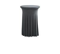 LSYHHXC Nappe de Table à Cocktail Style Jupe élégante for réunion Commerciale, Bar, Housse élastique Ronde Tournesol(Dark Grey,60cm Round 110cm H)