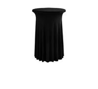 LSYHHXC Nappe de Table à Cocktail Style Jupe élégante for réunion Commerciale, Bar, Housse élastique Ronde Tournesol(Black,60cm Round 110cm H)