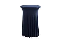LSYHHXC Nappe de Table à Cocktail Style Jupe élégante for réunion Commerciale, Bar, Housse élastique Ronde Tournesol(Deep Blue,60cm Round 110cm H)