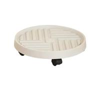 LSYHHXC Porte Plante A roulettes Plateaux de Support de Pot de Fleur Mobile, Plateau Multifonctionnel à Base Ronde et carrée for Plantes(Circle White 30CM)
