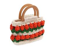 LSYHHXC Sac à main fait à la main, en tissu, à tricoter, à faire soi-même, sac à main, sac à bandoulière (4)