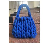 LSYHHXC Sac tricoté à la Main en Laine islandaise Super épaisse, Sac fourre-Tout tricoté à la Main Fait Maison(Blue2,28X23X20cm)