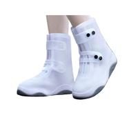 LSYHHXC Waterproof Shoe Covers Silicone Unisex Rain Boot Thickened Wear-Resistant(WHITE,L)