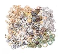 LSYYSL 100g assorted crafts, gears, pendants, jewelry accessories, pendant accessories, retro steampunk gears, making accessories for necklaces, bracelets, jewelry