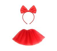 LSYYSL Jupe en Tulle avec Bandeau à Nœud, Tutu Rétro Mini pour Femme, Tenue de Fête pour Carnaval