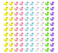 LSYYSL Lot de 100 mini canetons en résine, réaliste, décorations de jardin, décorations pour Noël, anniversaire, fête (6 couleurs)