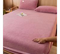 LSZHBSL Drap Housse 200x220+25cm sleepling Comfort Drap-Housse en Flanelle Douce Drap-Housse Extra Profond en Flanelle, Super Doux, Chaud et Confortable, 25cm de Profondeur Rose