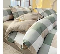 LSZHBSL Parure de lit - Set de Housse de Couette 150x200cm Confortable Chaud et Moelleux Ensembles de Housses de Couette en Coton avec Drap 160x230cm et Taie d'oreiller 48x74cm