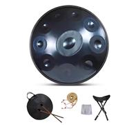 LSZMXI Handpan Drum, Steel Tongue Drum à 22 Pouces D Minor 10 Tons, Tambour Handpan Instrument à Percussion en Acier de Tambour à Main pour la Méditation,Yoga, Performances, éducation, Bleu
