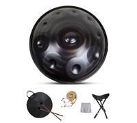 LSZMXI Harmonic Handpan Drum, Handpan Drum Instrument, D Minor 10 Tons 22 Pouces en Acier avec Support pour Handpan, éTui pour Handpan, Maillets Durables et Chiffon Anti-PoussièRe, 440 Hz