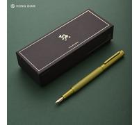 Lt 14-Dian-Stylo Métallique Deep Blue Forest,Plume Bleue Ef/F/Courbe,Motif D'arbre De Beauté,Bureau D'affaires,Excellente Écriture,Coffret Cadeau - Type Light Green-Gold Nib-Fine 0.5mm