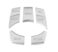 LT Easiyl 1 lot de coques chromées pour voiture, 7 touches, en ABS, compatibles avec BMW Série 5 iDrive 2011-2017