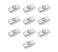 LT Easiyl 10pcs Clips de Câble Métallique en Acier Galvanisé en Forme d'oeuf Serre-câble Adapté au Diamètre 4mm Câble en Acier Câble Double Trou 32.5mmx19.5mm