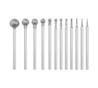 LT Easiyl 12pcs Fraises Diamantées à Tête Ronde pour Sculpture Sur Pierre 0,5~8mm Tête Sphérique Convient avec Mandrin de 3/32" Compatible avec Outil Rotatif, Argent