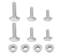 LT Easiyl 15 Jeux de Boulons à Encastrer à Fente en T M6 avec Kits D'écrous à Bride Hexagonale M6 de Marteau Boulon en T Vis Coulissante à Goujon en T Profil en Aluminium Série 30 de 8 Mm
