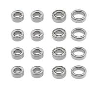 LT Easiyl 16pcs Roulement à Billes de Châssis RC 10x5x4mm 11x5x4mm 12x8x3.5mm Jeu d'essieux à Roulement à Billes en Acier Kit de Réparation de Roulement à Billes