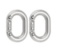 LT Easiyl 2 Pièces 6mm Acier Inoxydable 316 Maillons Chaîne Connexion Fendus Connecteur Maillon Chaîne Robuste pour Connexion Chaîne 22x12mm Argent