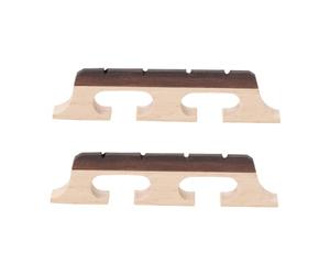 LT Easiyl 2 Pièces Accessoires de Remplacement de Pont 4 Cordes Trois Pieds Pont Banjo en Érable Ébène Compatible avec Guitare Banjo Ukulélé