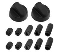 LT Easiyl 2 sets Boutons de Commande Universels en Plastique Interrupteur à Cadran Remplacement de Cuisinière Multiple pour Friteuse à Air Mini Four Gril avec Bouton Adaptateur, Noir