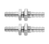 LT Easiyl 2pcs Connecteur de Tuyau en Acier Inoxydable 6mm Joint à Barbe Connecteur de Tuyau en Plaque Joint Droit Hexagonal pour Union de Tuyau de Séparation Lâche