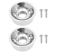 LT Easiyl 2pcs M9 Panneau de Prise de Guitare Plaque de Couverture en Métal Prise Filetée Métrique Couvercle de Fixation Déflecteur Adapté aux Guitares Électriques, Argent