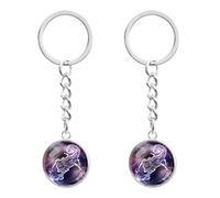 LT Easiyl 2pcs Porte-clés Veilleuse du Zodiaque 12 Constellations Porte-clés Lumineux Veilleuse Porte-clés Sphère de Verre Lumineuse Constellation Porte-clés pour Hommes Femmes, Scorpion