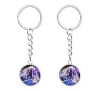 LT Easiyl 2pcs Porte-clés Veilleuse du Zodiaque 12 Constellations Porte-clés Lumineux Veilleuse Porte-clés Sphère de Verre Lumineuse Constellation Porte-clés pour Hommes Femmes, Gémeaux