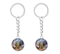 LT Easiyl 2pcs Porte-clés Veilleuse du Zodiaque 12 Constellations Porte-clés Lumineux Veilleuse Porte-clés Sphère de Verre Lumineuse Constellation Porte-clés pour Hommes Femmes, Balance