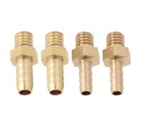 LT Easiyl 4 Connecteurs de Lot de Queue de Tuyau Cannelés en Laiton Métriques M6 X 1,0-4 Mm Et M6 X 1,0-5 Mm pour Adaptateurs de Tuyaux de Piscine Et D'étang Connecteur de Tuyau Cannelé Raccord