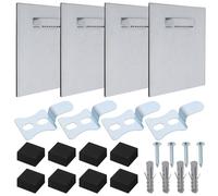 LT Easiyl 4 ensembles Kits de Suspension de Miroir Crochet Mural Cadre Photo en Verre Support de Pièce Suspendue Adapté au Plâtre et aux Murs Solides 10cmx10cm