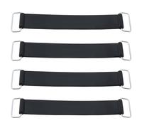 LT Easiyl 4 Pcs Sangle de Batterie en Caoutchouc Ceinture de Support de Batterie Arrimage de Batterie Pièces de Rechange de Bandage en Caoutchouc Compatible avec Honda Suzuki et Autres Motos Noir
