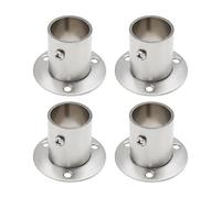 LT Easiyl 4 Pièces 25mm Support de Rail de Garde-robe Bride en Acier Inoxydable Connexion de Bride de Terre Ronde Armoire Suspendue Pôle Tube Support d'extrémité de Tige pour Rideau de Placard
